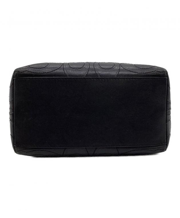 COACH ブラック レザーハンドバッグ 中古・古着通販】COACH (コーチ) レザーハンドバッグ ブラック