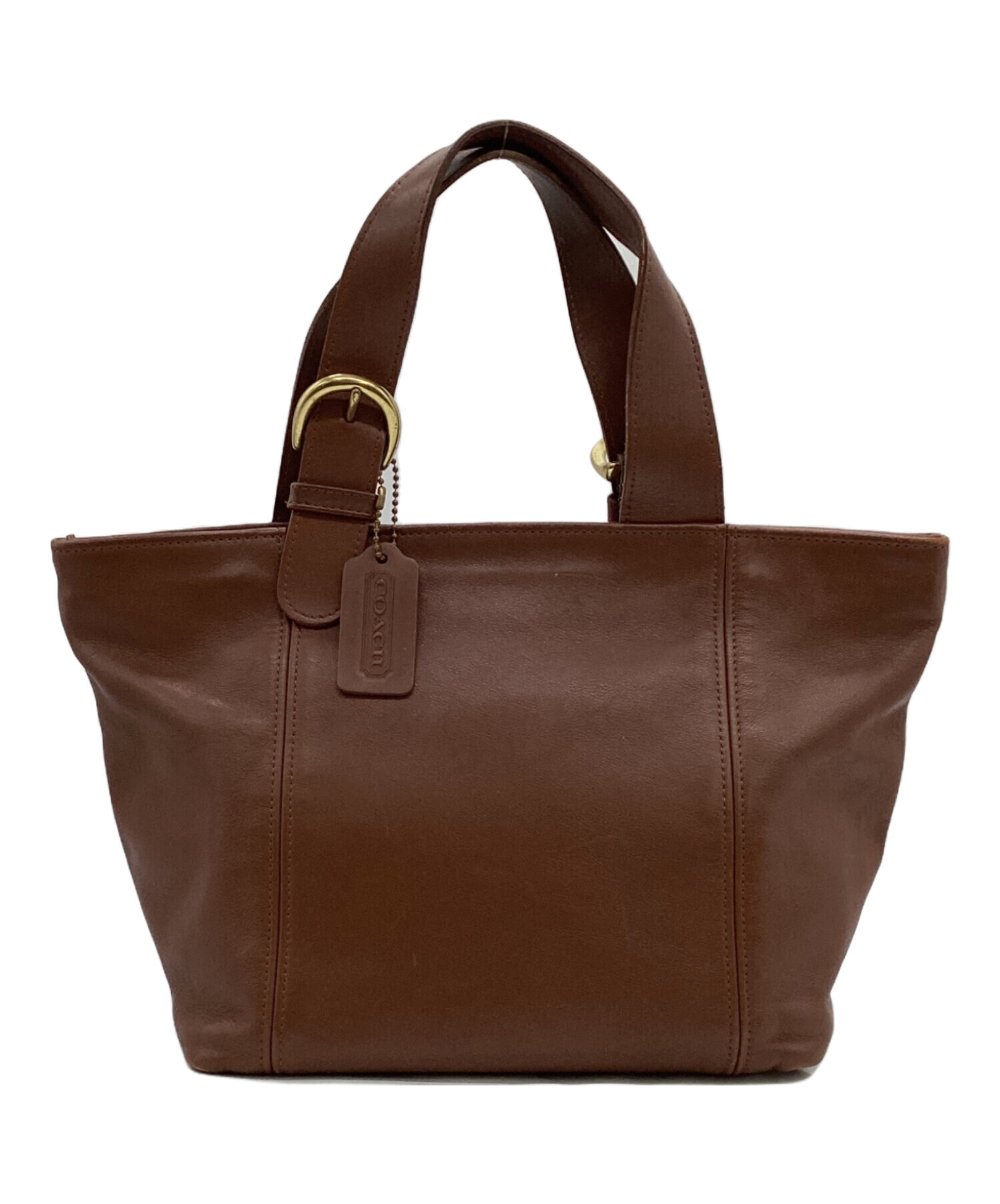 COACH ブラウンレザー ホーボー ハンドバッグ 本革 ぽってりフォルム 中古・古着通販】COACH (コーチ) レザー ハンドバッグ ブラウン