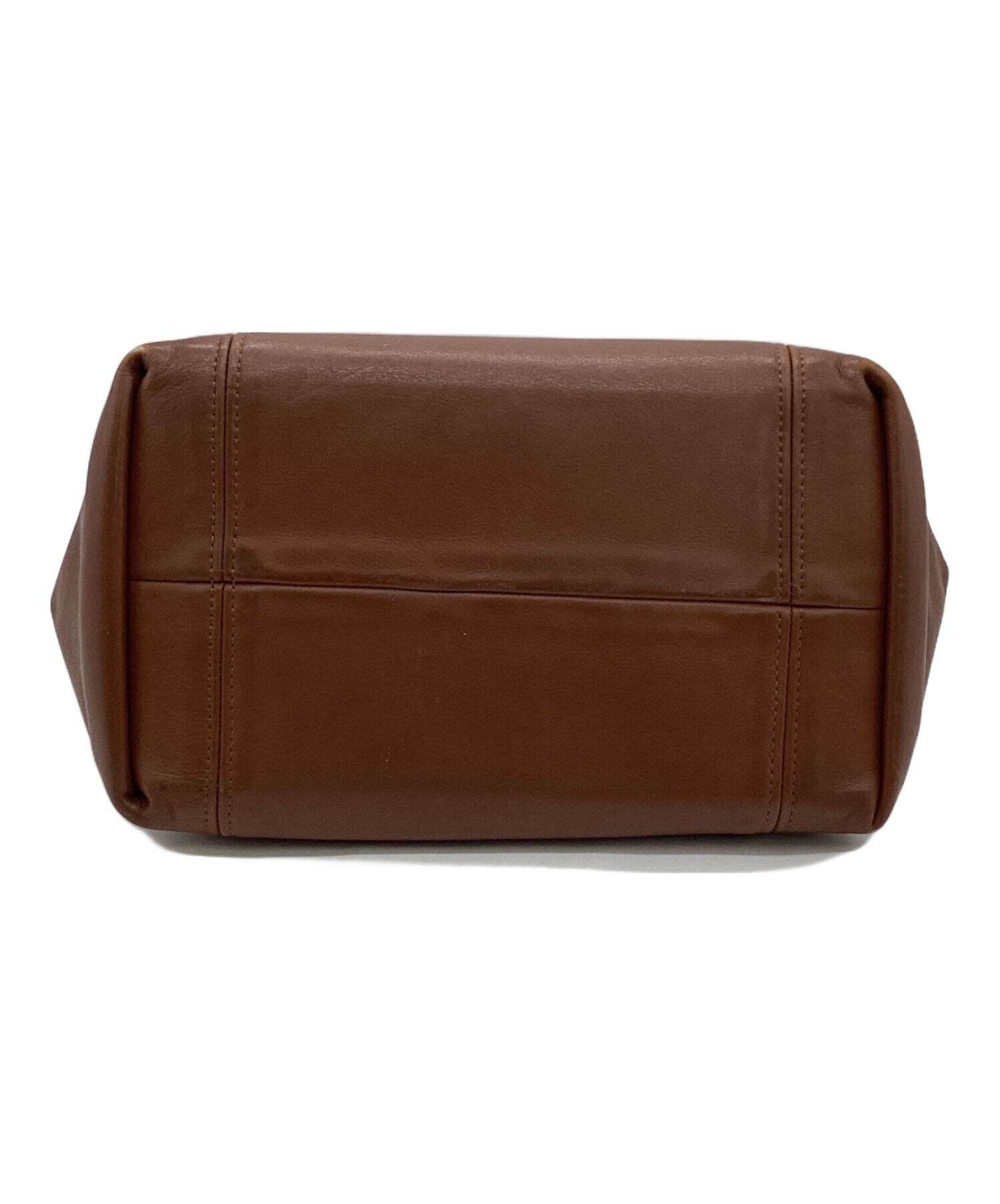 中古・古着通販】COACH (コーチ) レザー ハンドバッグ ブラウン