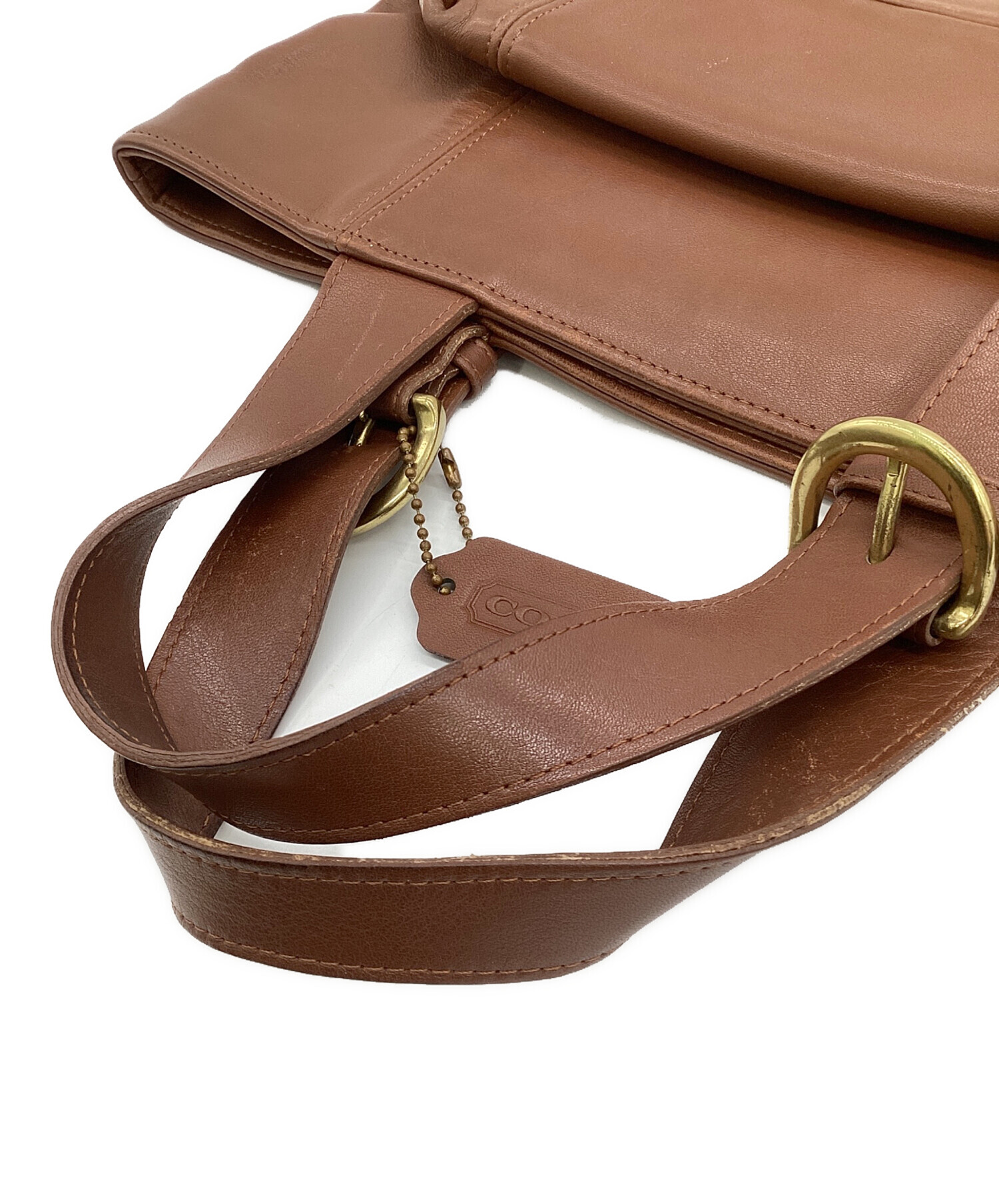 中古・古着通販】COACH (コーチ) レザー ハンドバッグ ブラウン