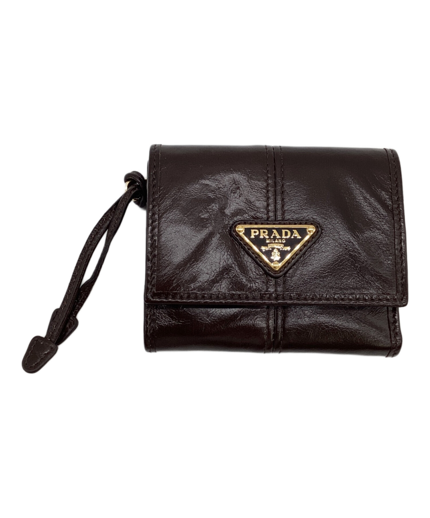 【激レア完売品】PRADA ソフトルックスレザー 中古・古着通販】PRADA (プラダ) ソフトルックスレザー 3つ折り財布