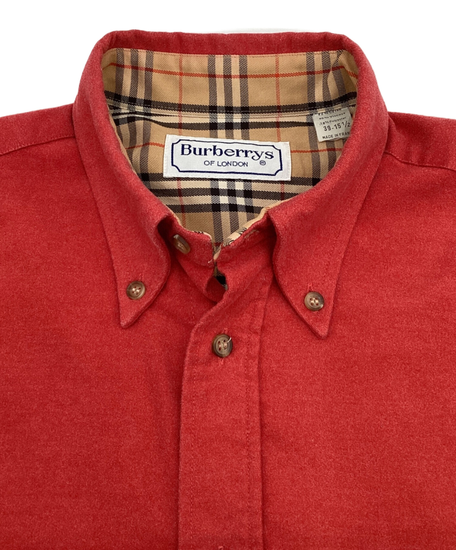 中古・古着通販】Burberry's (バーバリーズ) 長袖シャツ レッド サイズ
