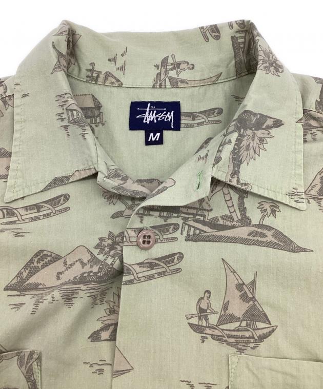 中古・古着通販】stussy (ステューシー) アロハシャツ 黄緑 サイズ:M