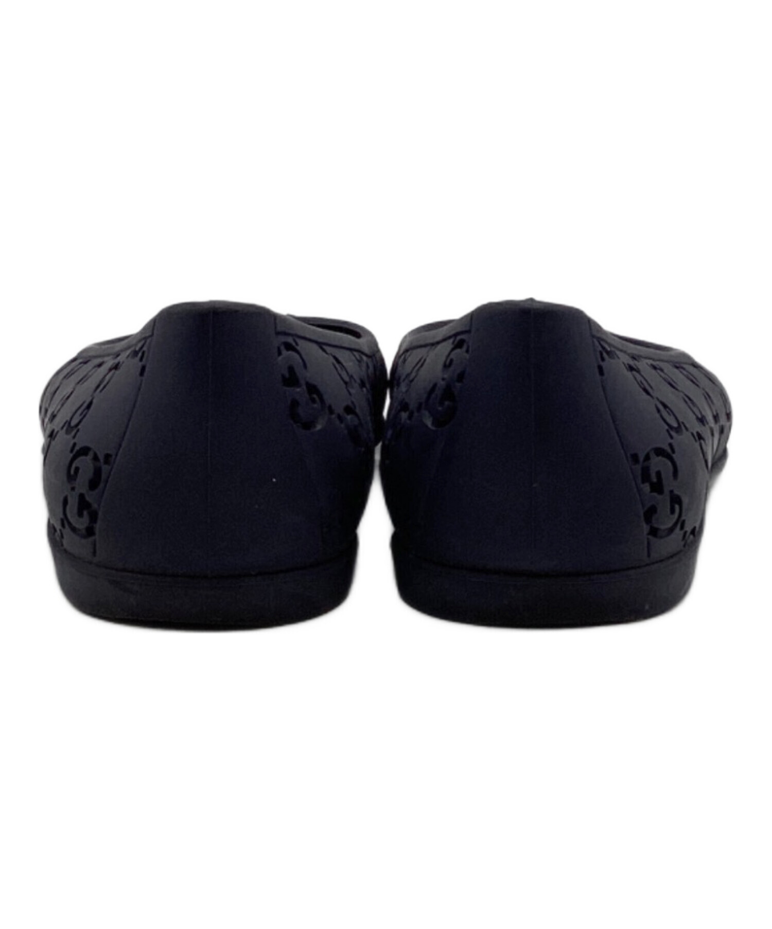 中古・古着通販】GUCCI (グッチ) ラバーフラットパンプス ネイビー