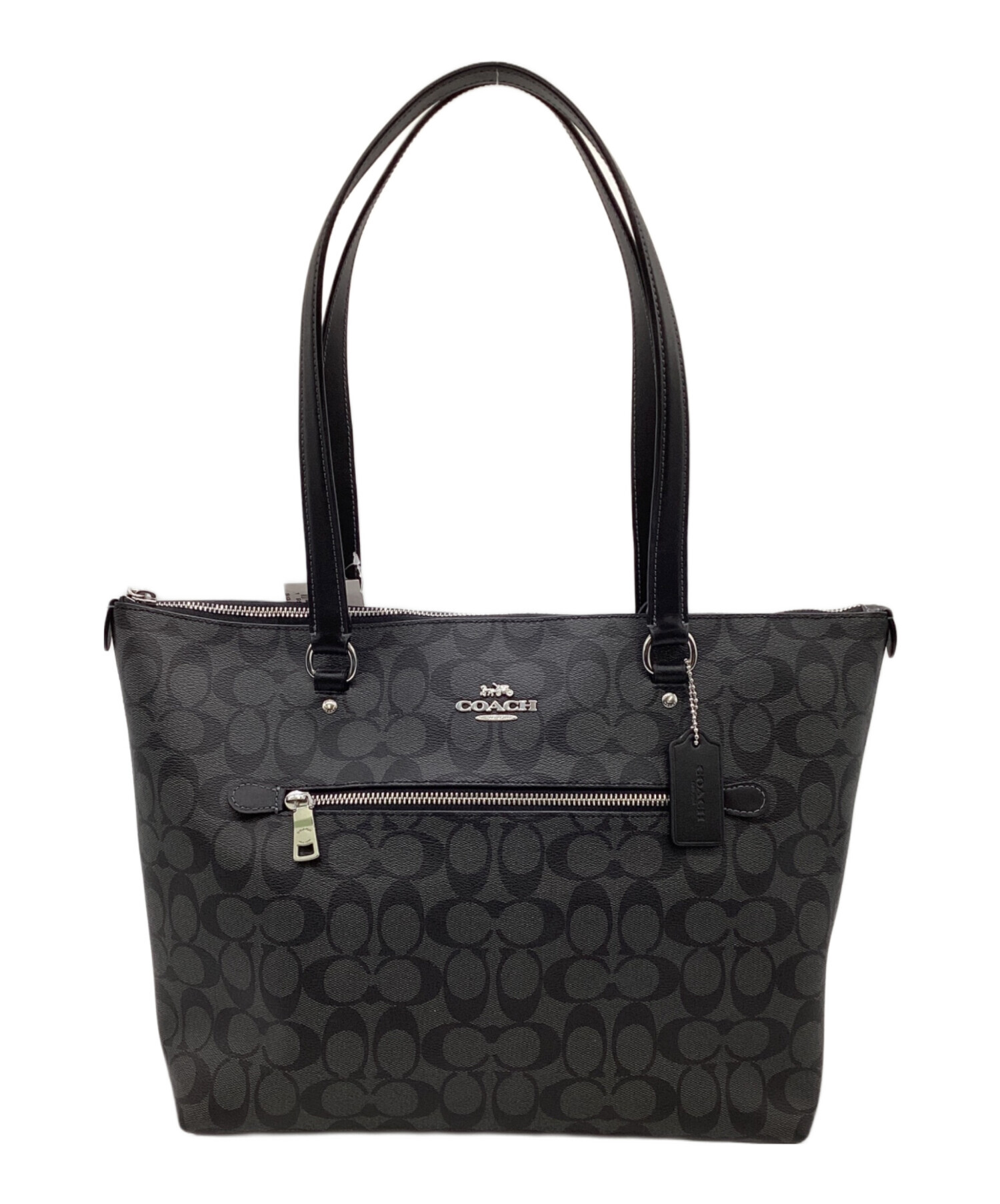 COACH コーチ シグネチャー トートバッグ 肩掛け ブラック F16540 中古・古着通販】COACH (コーチ) シグネチャー トートバッグ ブラック