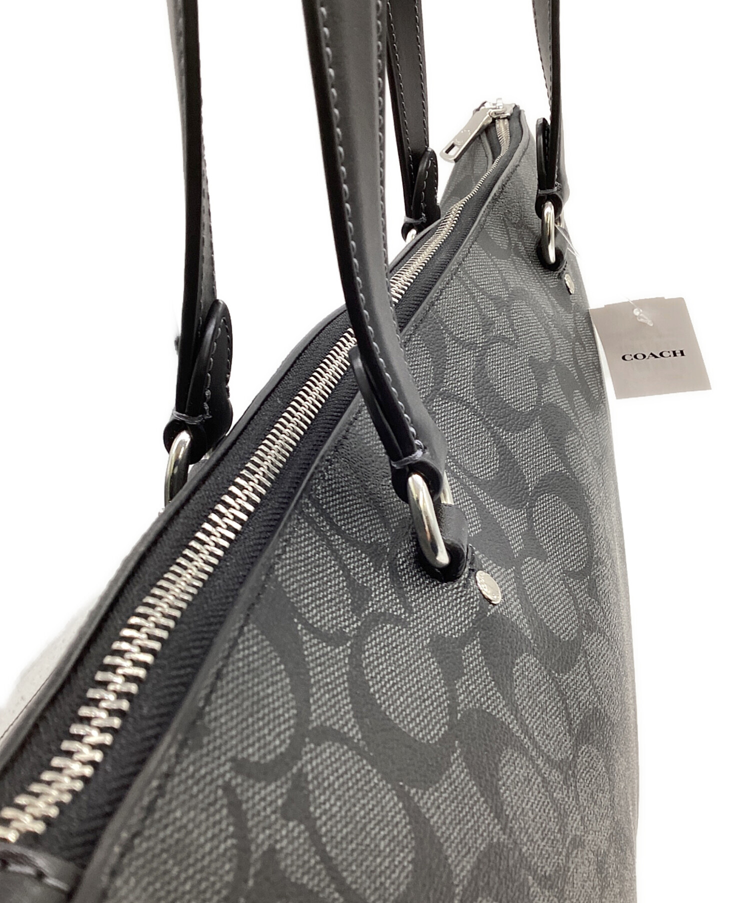 中古・古着通販】COACH (コーチ) シグネチャー トートバッグ ブラック