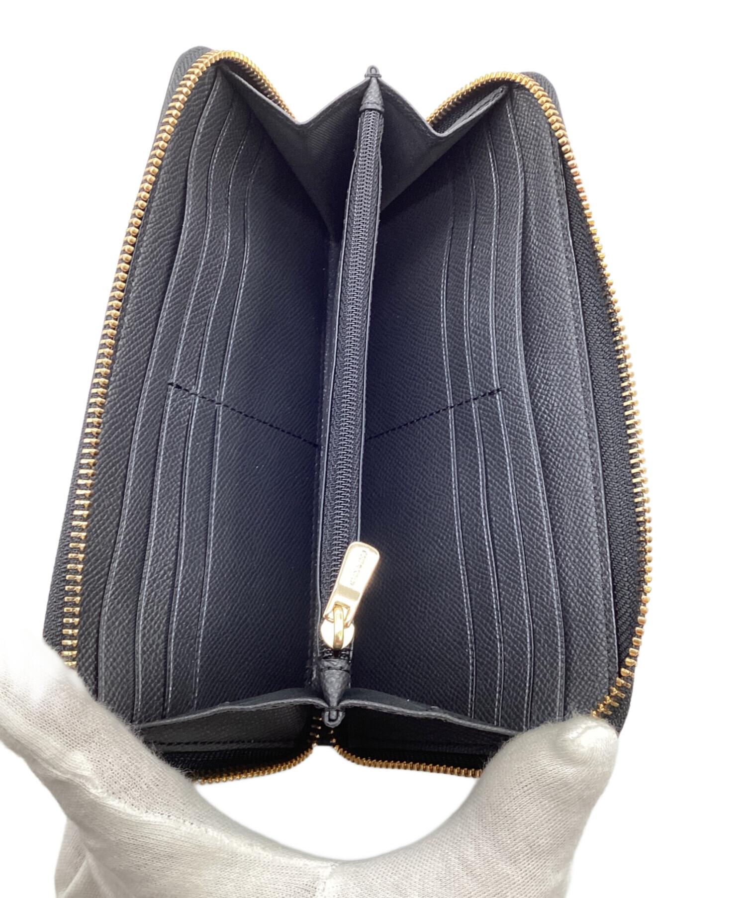 中古・古着通販】COACH (コーチ) ラウンドファスナー長財布 ブラック