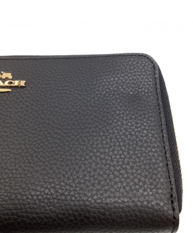 中古・古着通販】COACH (コーチ) ラウンドファスナー長財布 ブラック