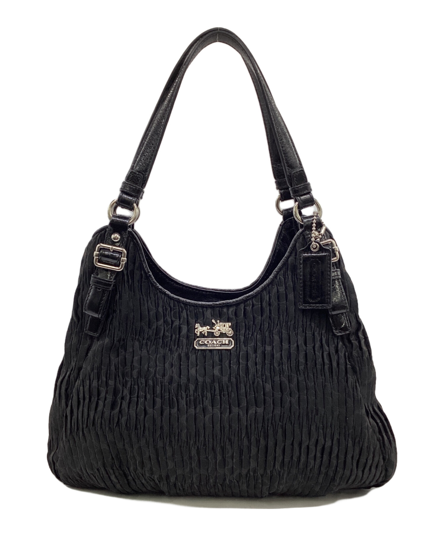 【*i様 COACH シグネチャー ハンドバッグ 中古・古着通販】COACH (コーチ) マディソン ギャザード シグネチャー