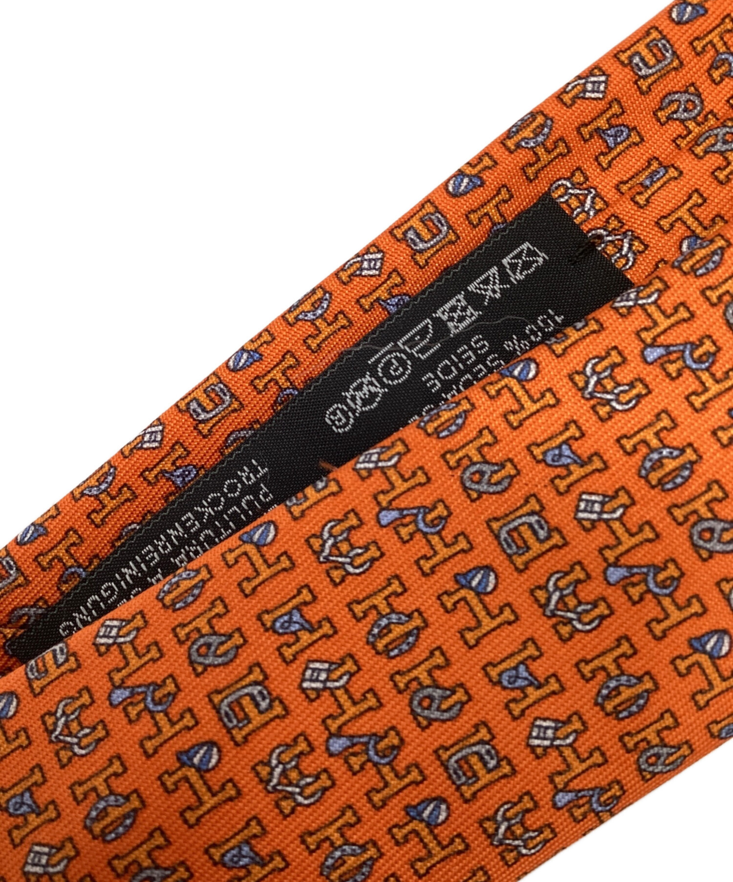 中古・古着通販】HERMES (エルメス) シルクネクタイ オレンジ サイズ