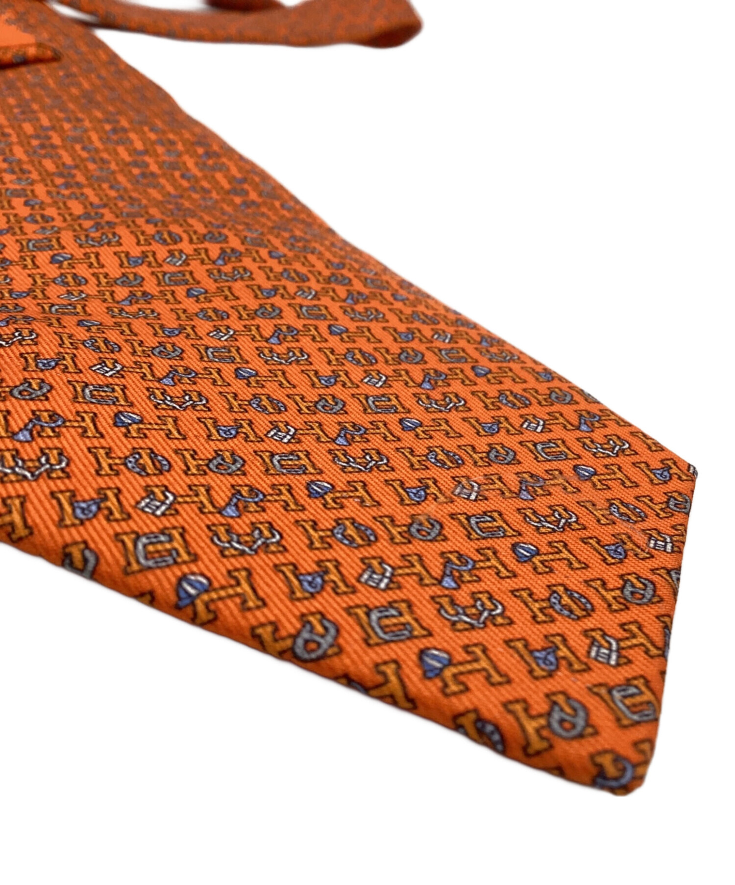 中古・古着通販】HERMES (エルメス) シルクネクタイ オレンジ サイズ