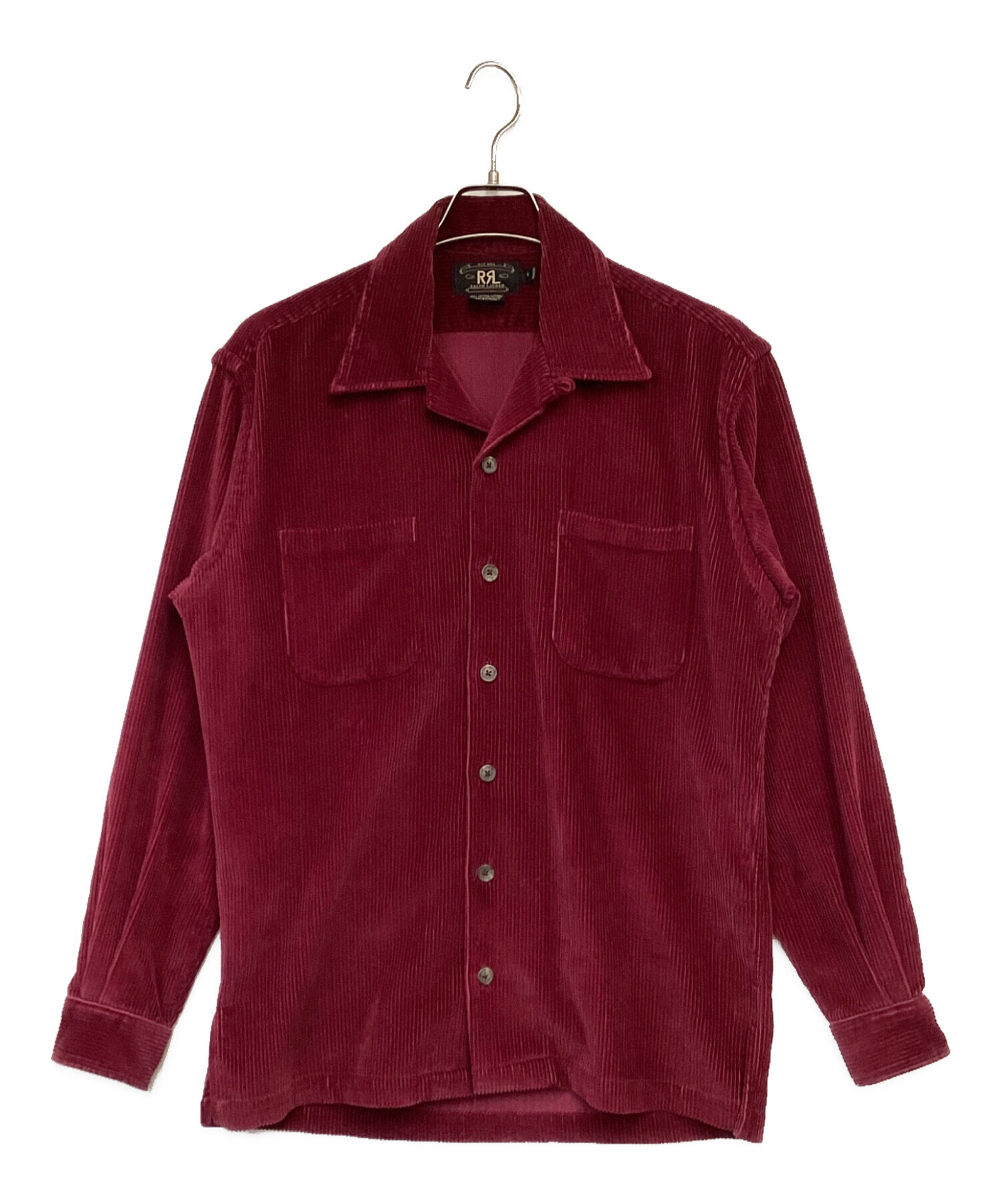 RRL ダブルアールエル コーデュロイシャツ 長袖 レッド 中古・古着通販】RRL (ダブルアールエル) コーデュロイ オープンカラー