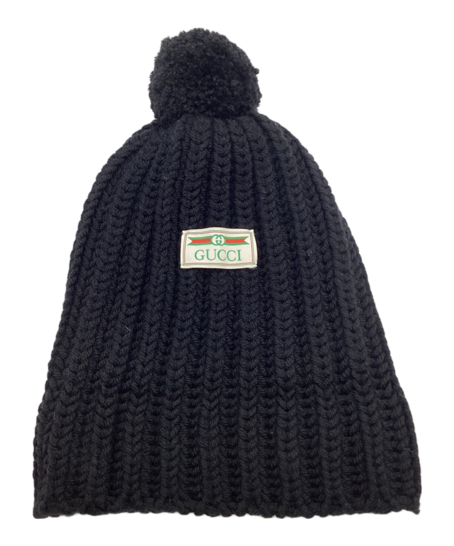 GUCCI、グッチ、ニットキャップ 中古・古着通販】GUCCI (グッチ) ニット帽 ブラック サイズ:S 56 20