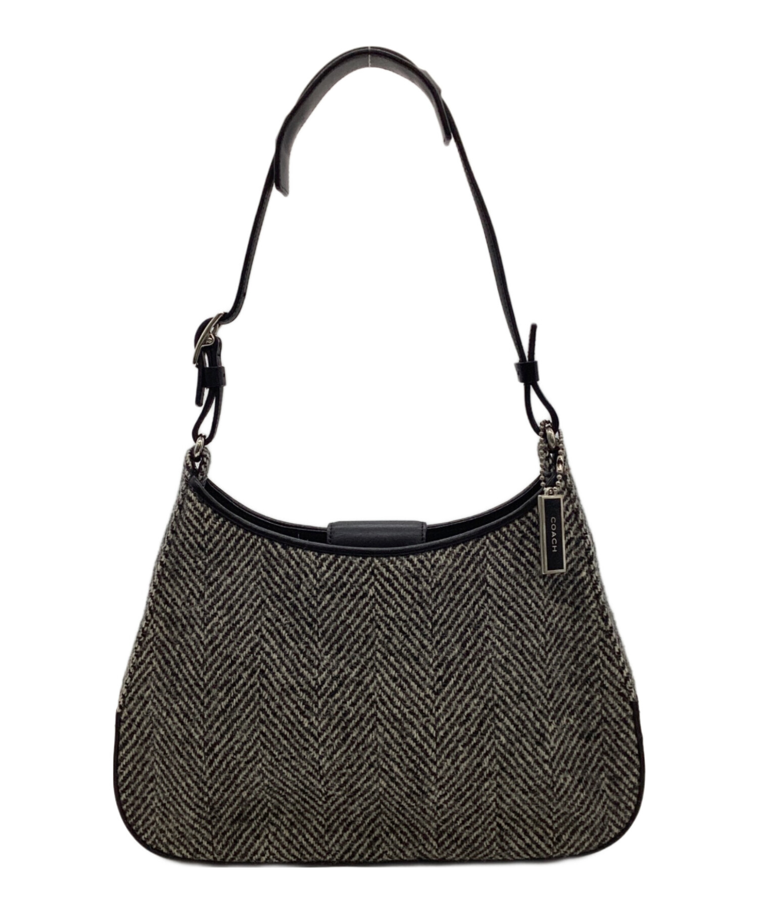 中古・古着通販】COACH (コーチ) ハンドバッグ ブラック×グレー 
