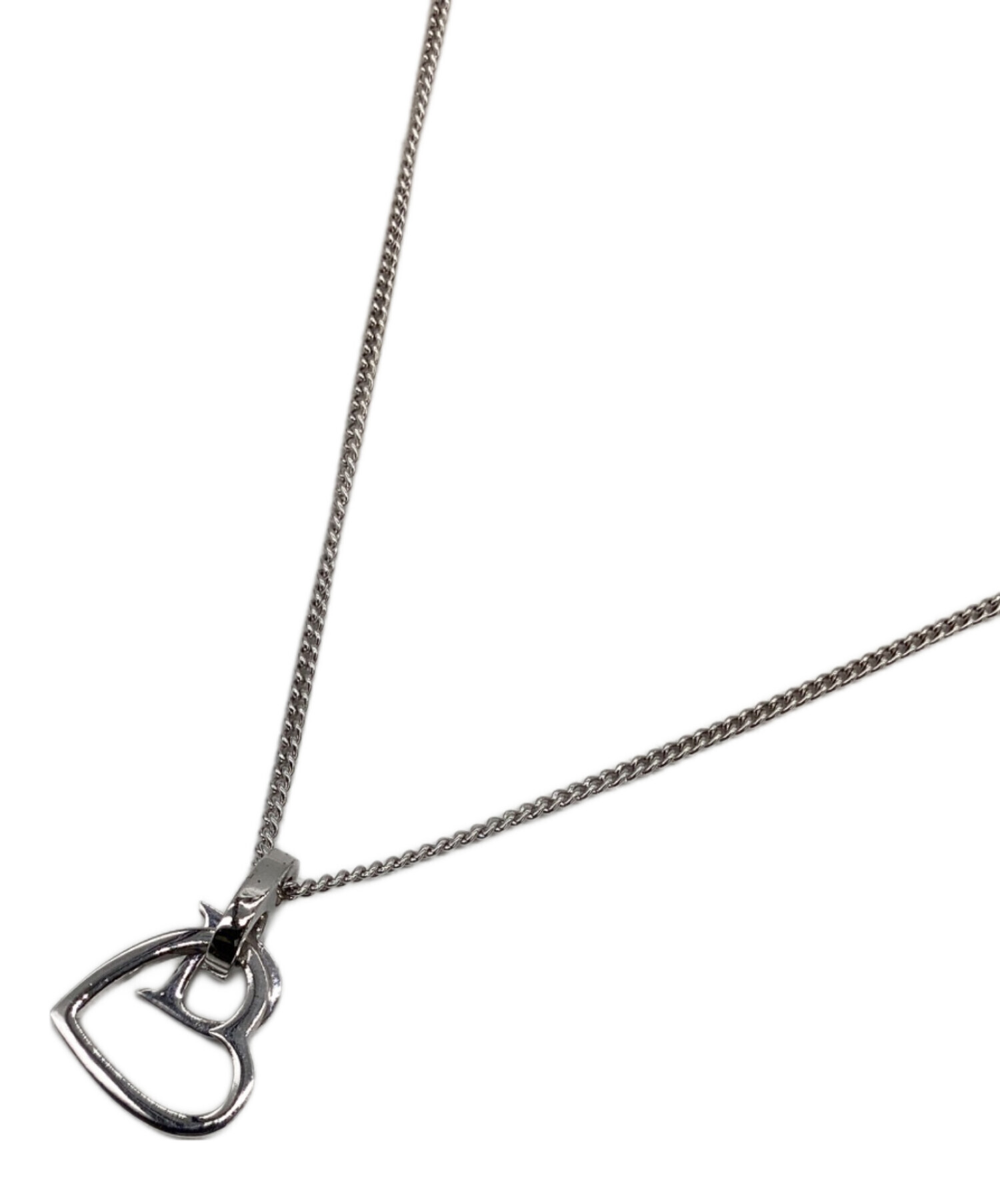 ★美品★DIORディオール ハートモチーフ ネックレス シルバー 中古・古着通販】Christian Dior (クリスチャン ディオール) ハート