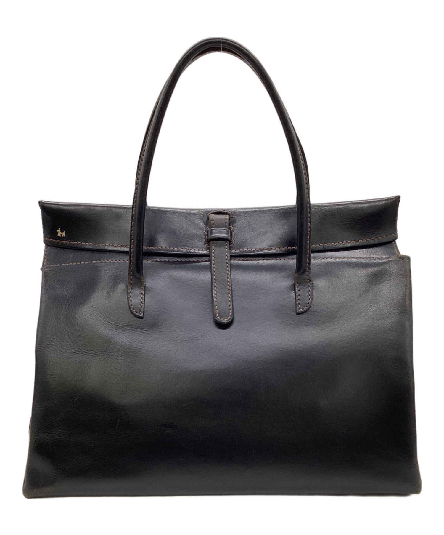 Henry cuir アンリクイール ケース　黒　45r 中古・古着通販】HENRY CUIR (アンリークイール) レザートートバッグ