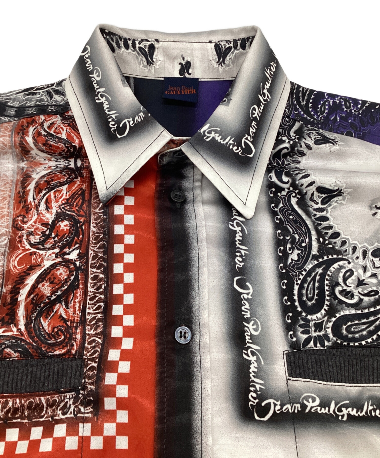 Jean Paul GAULTIER 襟サテン切替 デザインシャツ 中古・古着通販】Jean Paul GAULTIER (ジャンポールゴルチェ) 総柄