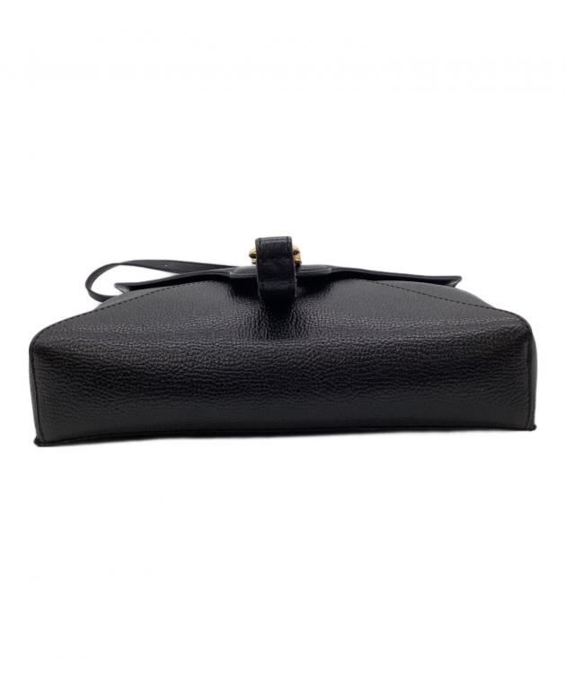 【高級 保存袋付き】DELVAUX デルヴォー ショルダーバッグ ブラック 中古・古着通販】DELVAUX (デルヴォー) ショルダーバッグ ブラック