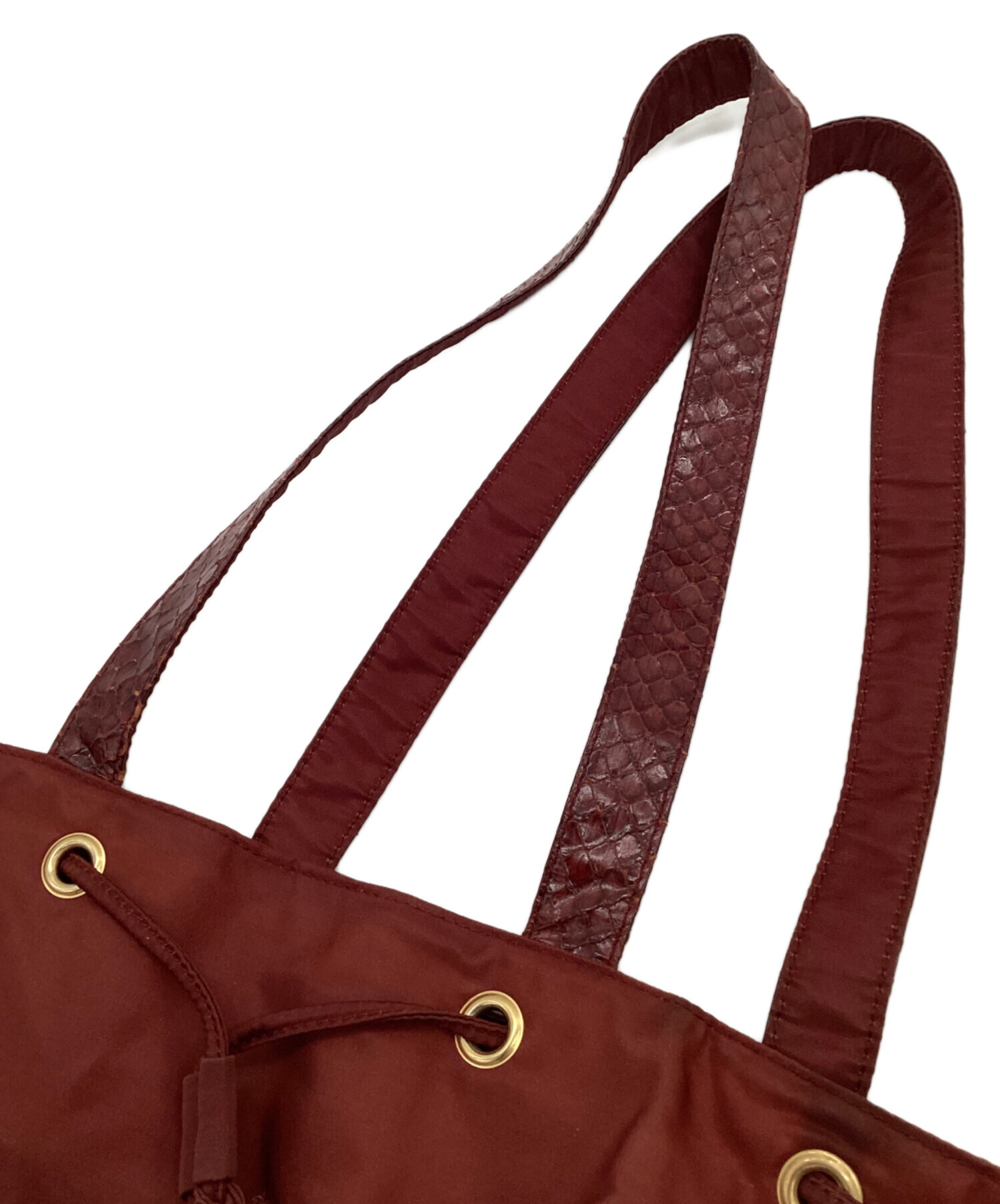 中古・古着通販】PRADA (プラダ) ワンショルダー巾着バッグ レッド
