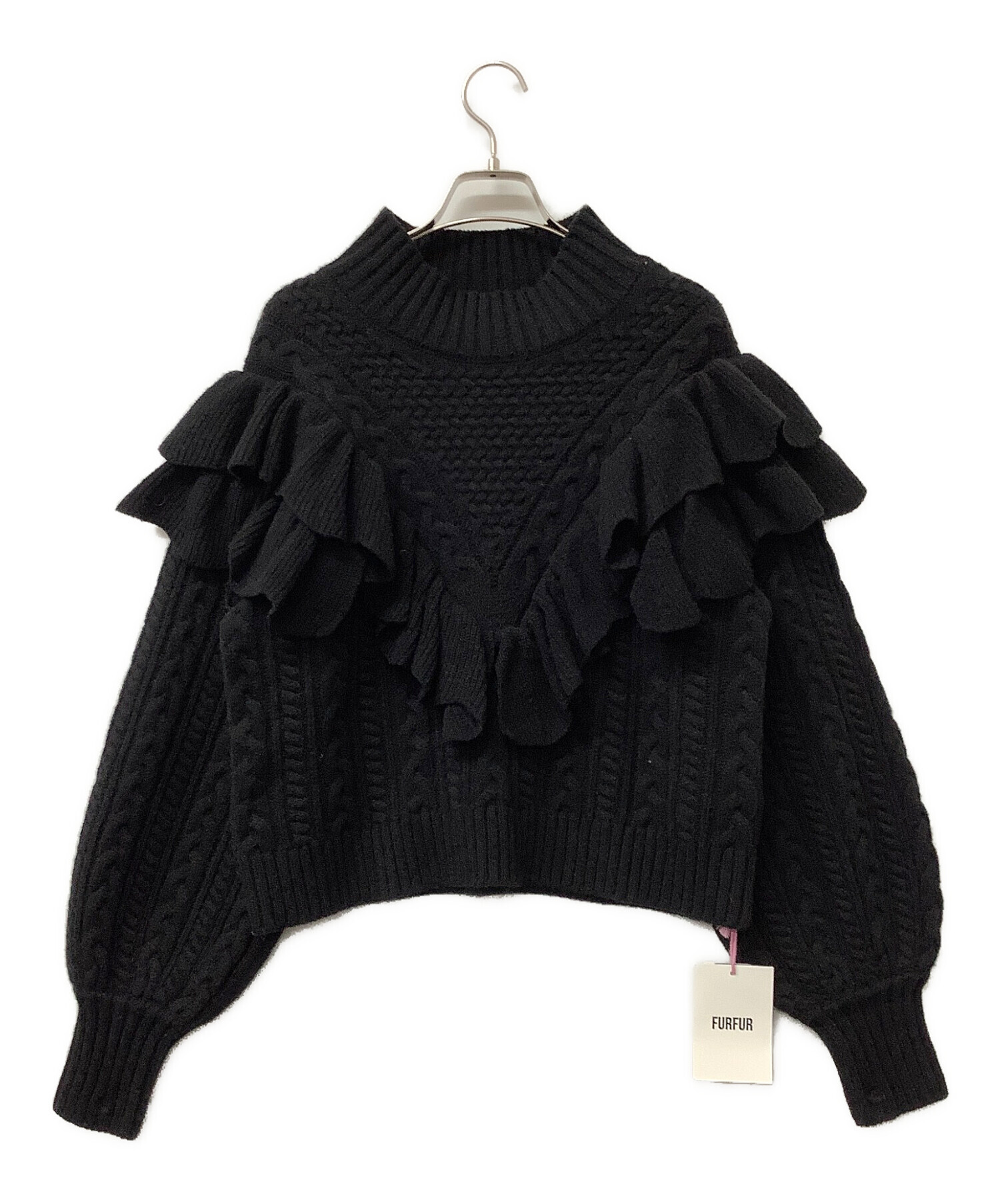 中古・古着通販】furfur (ファーファー) ニット フリルケーブル 