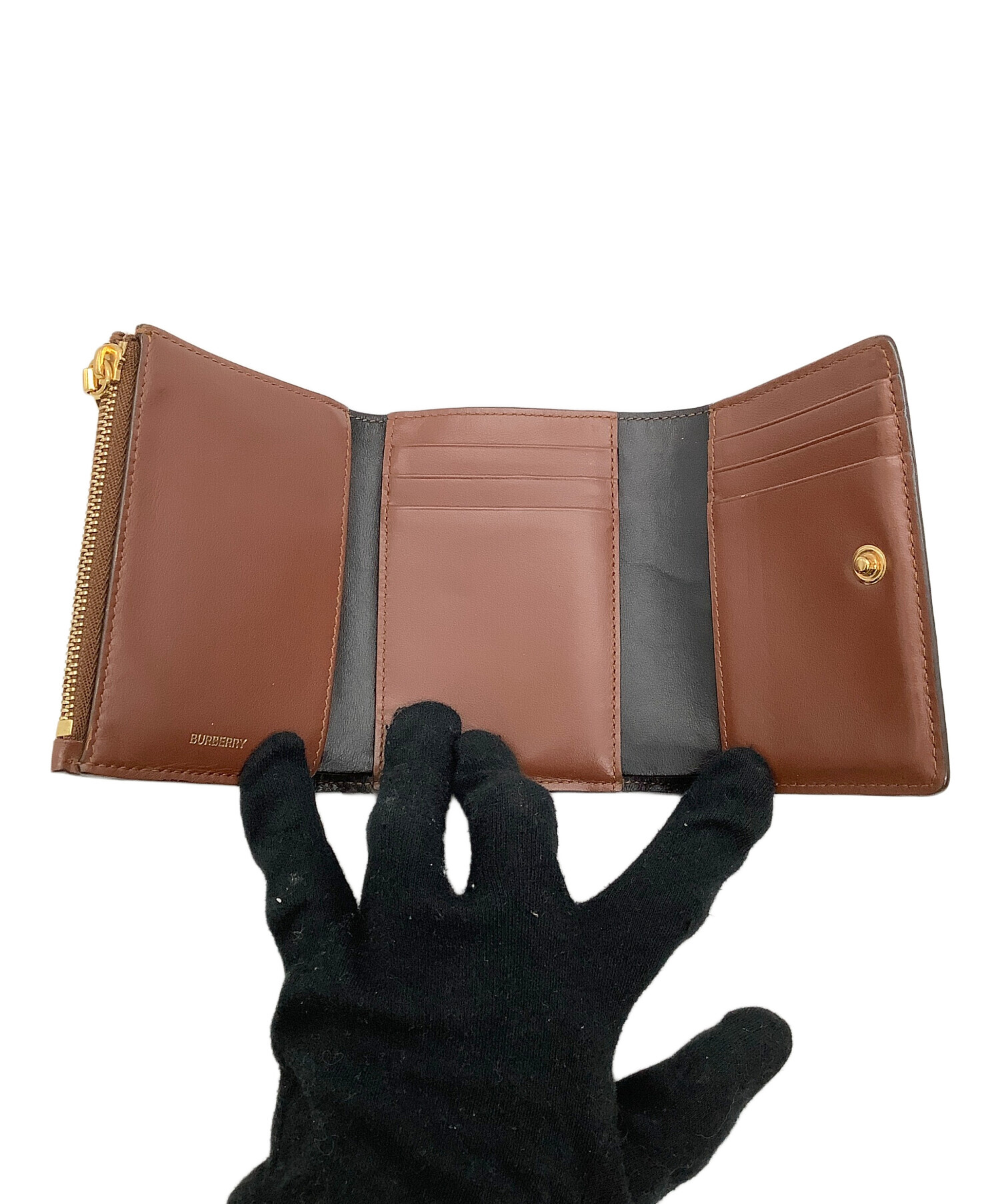 美品 BURBERRY 三つ折財布 中古・古着通販】BURBERRY (バーバリー) 3つ折り財布 8018829 ブラウン