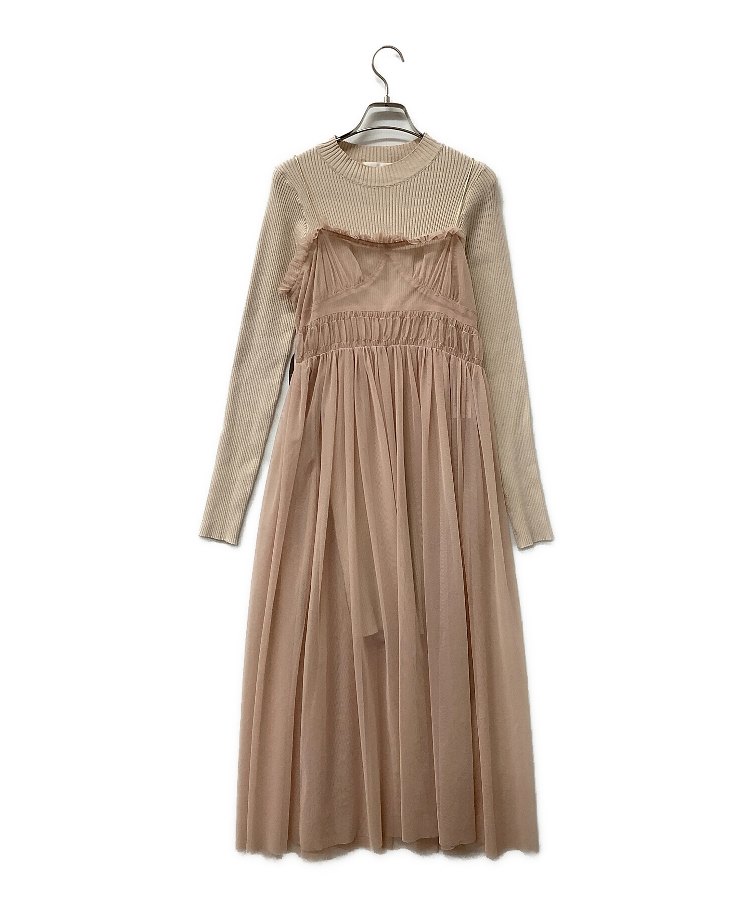 【タイムセール】新品未使用 LilyBrown チュールワンピース 中古・古着通販】Lily Brown (リリーブラウン) ニットコンビチュール