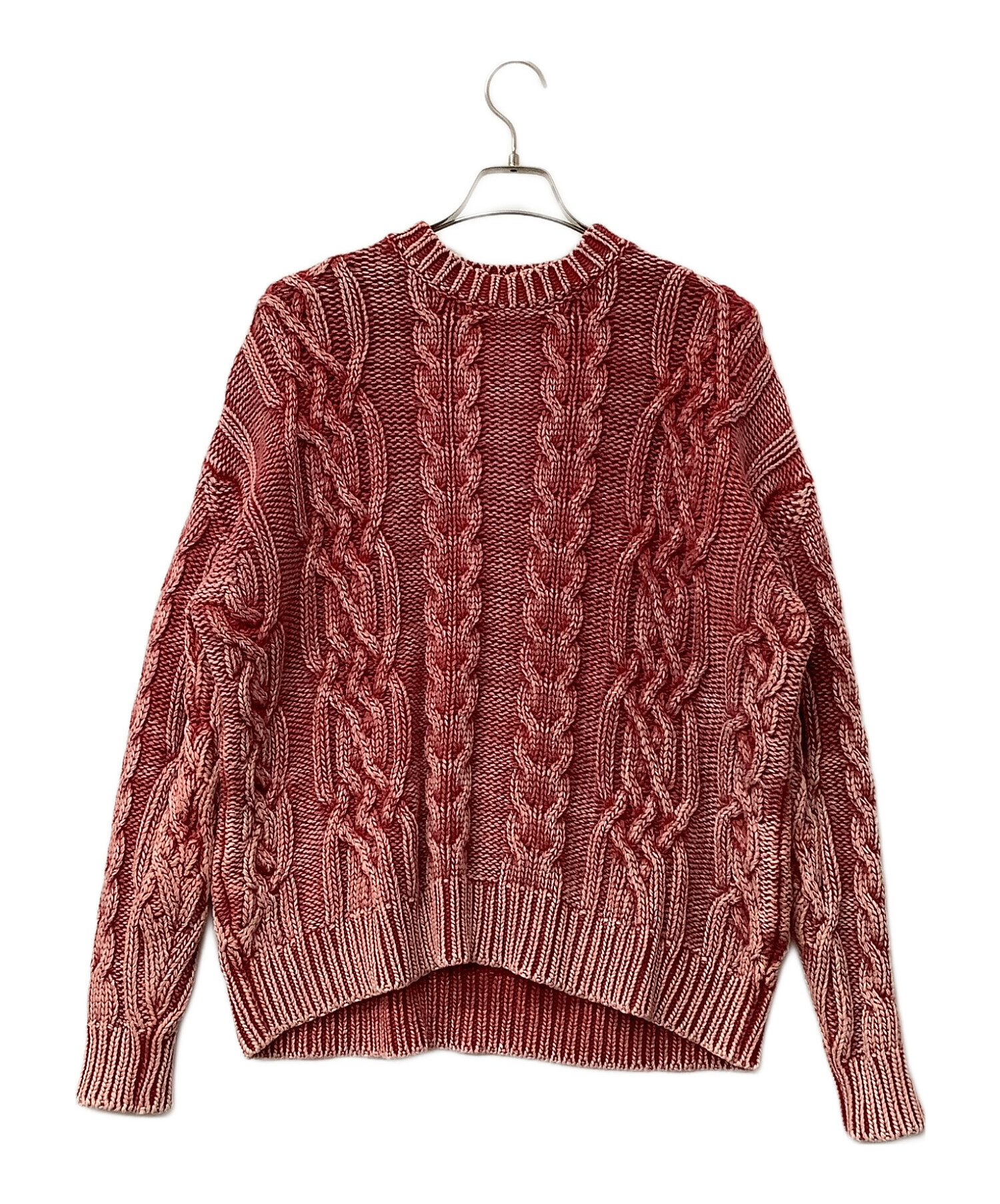 中古・古着通販】DIESEL (ディーゼル) ケーブルニット レッド サイズ:S