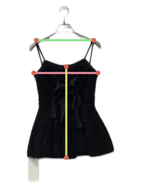 【新品未使用】FRAY I.D ラメフェザーニットペプラムキャミ 黒 中古・古着通販】FRAY ID (フレイ アイディー) ラメフェザーニット