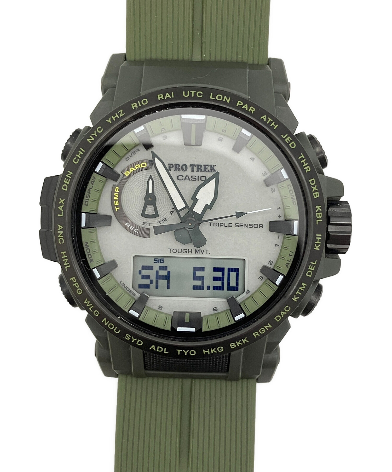 CASIO PRO TREK PRW-6000Y タフソーラー電波 アナデジ 腕時計 中古