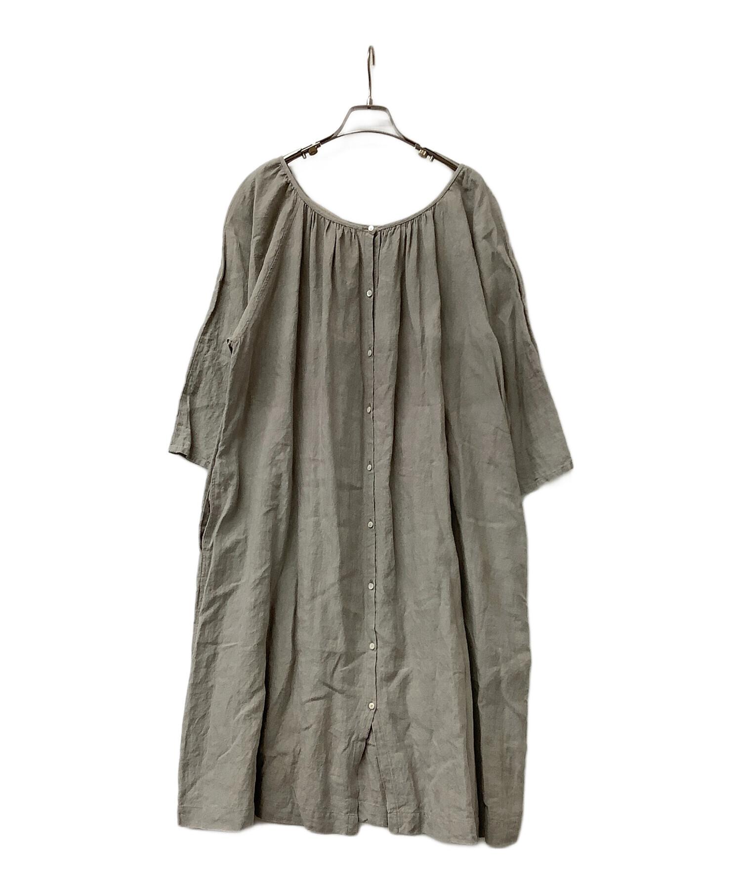 【たけちゃん】Veritercoeur 2wayワンピース　カーキグレー 中古・古着通販】Veritecoeur (ヴェリテクール) ワンピース リネン2WAY