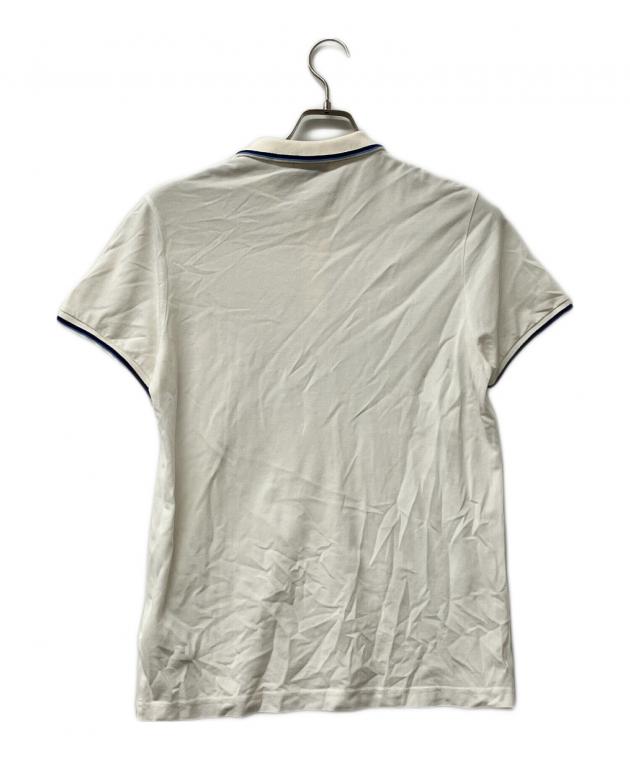 MONCLER /モンクレール /半袖ポロシャツ M ホワイト×グレー 中古・古着通販】MONCLER (モンクレール) 半袖ポロシャツ ホワイト