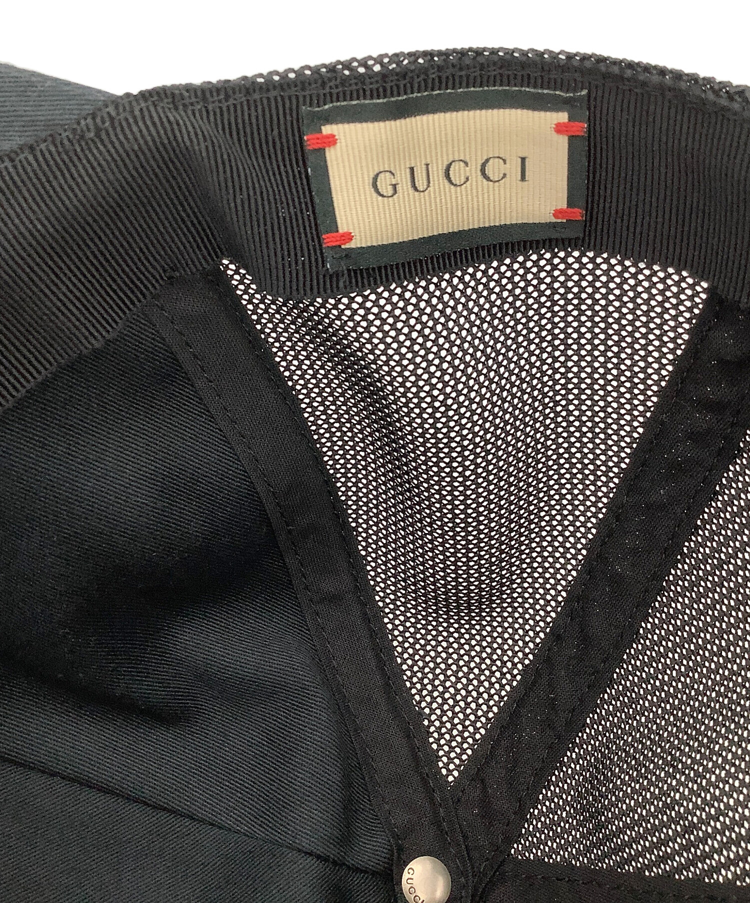 中古・古着通販】GUCCI (グッチ) メッシュキャップ ロゴ付きキャップ