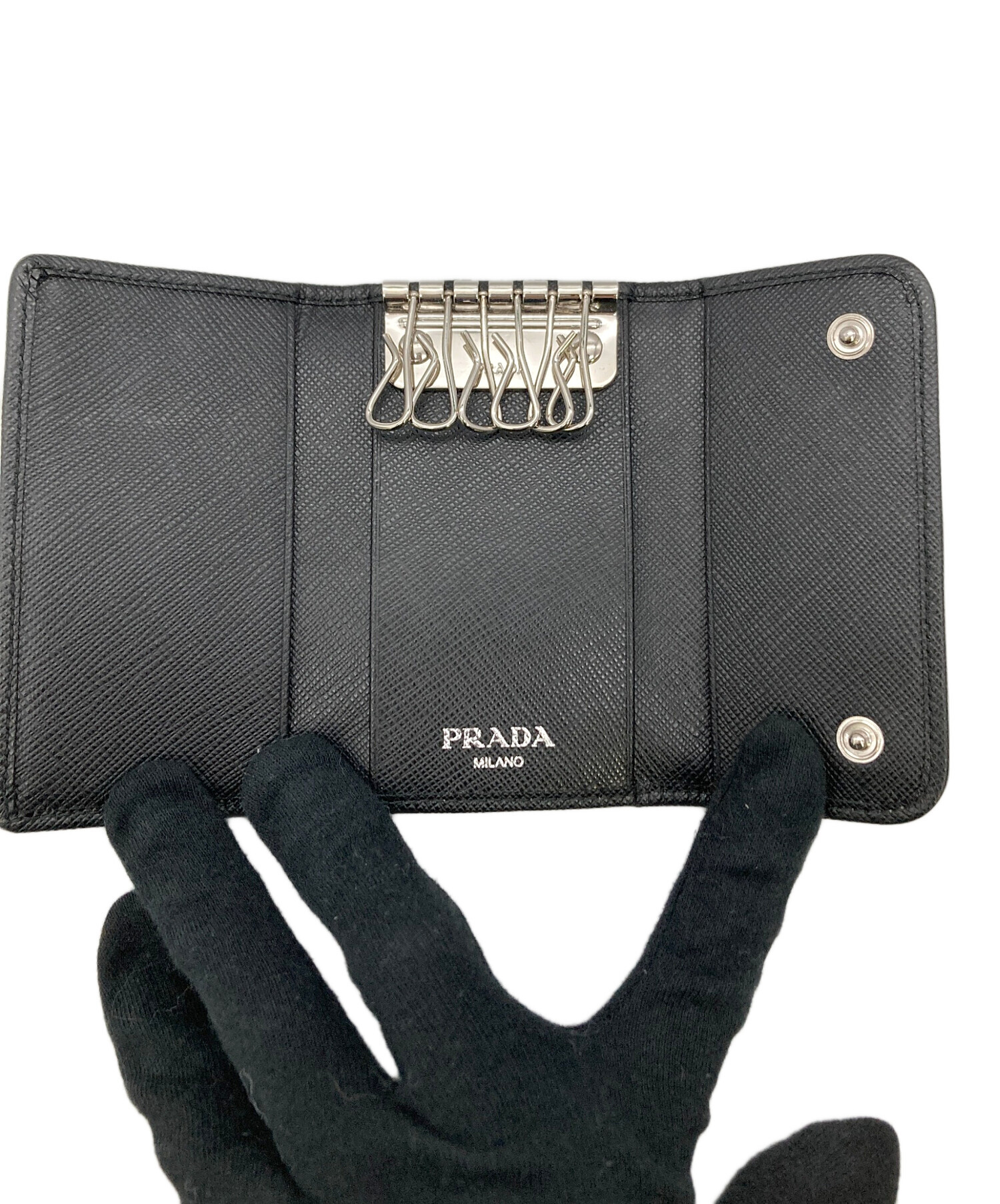 中古・古着通販】PRADA (プラダ) キーケース トライアングルロゴ