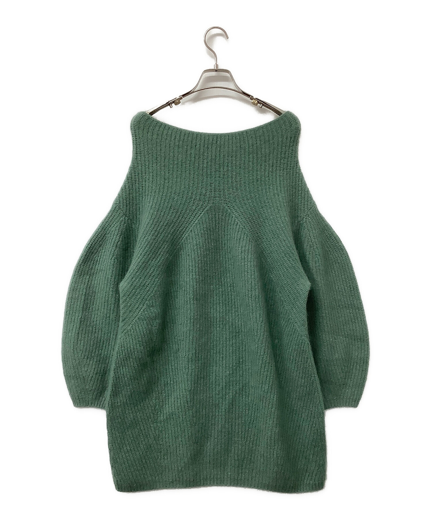 【タグ付未使用】snidel ラクーンミニニットワンピース　グリーン 中古・古着通販】Snidel (スナイデル) ワンピース ラクーンミニニット