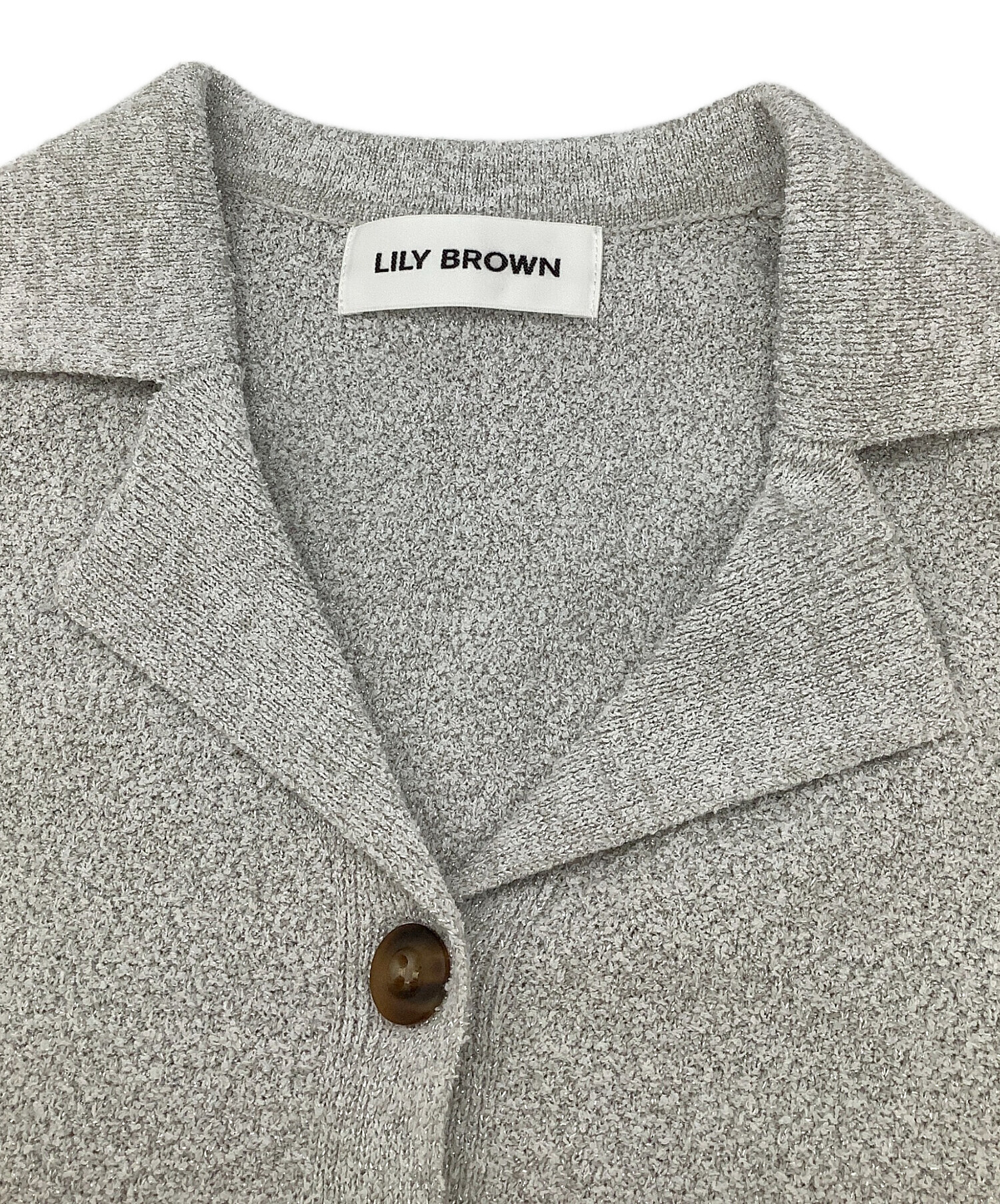 LILYBROWN ツイードジレニットワンピース 中古・古着通販】Lily Brown (リリーブラウン) ノースリーブワンピース