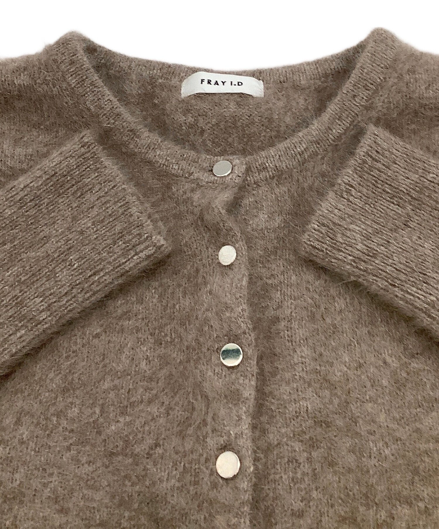 FOXカシミアペプラムカーディガン　FRAY I.D フレイアイディー　黒 FRAY I.D（フレイアイディー）の「FOXカシミアペプラムカーディガン