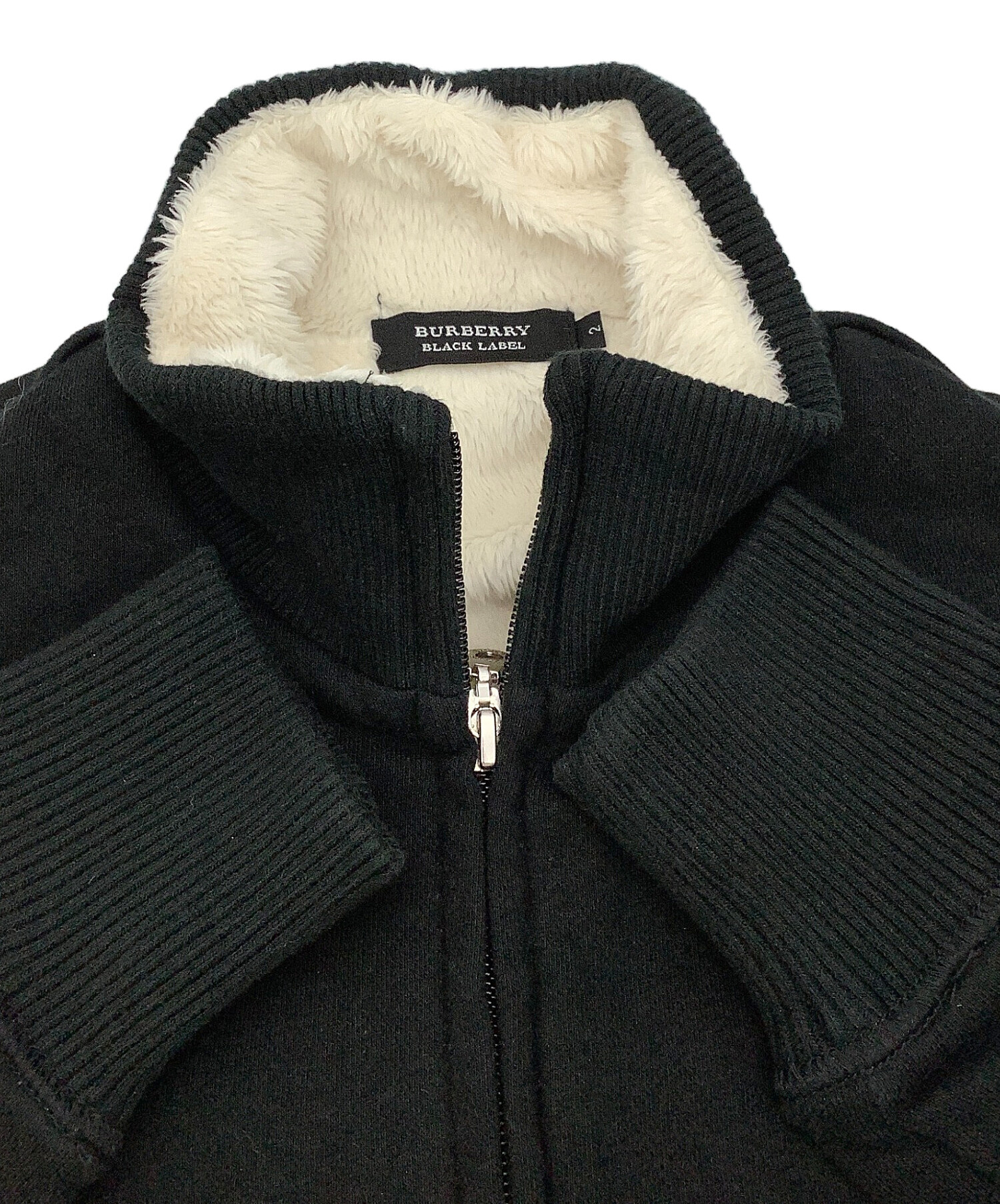 【美品✨】バーバリーブラックレーベル　パーカー　2way フード　チェック　刺繍 BURBERRY バーバリーブラックレーベル フリース パーカー バーバリー