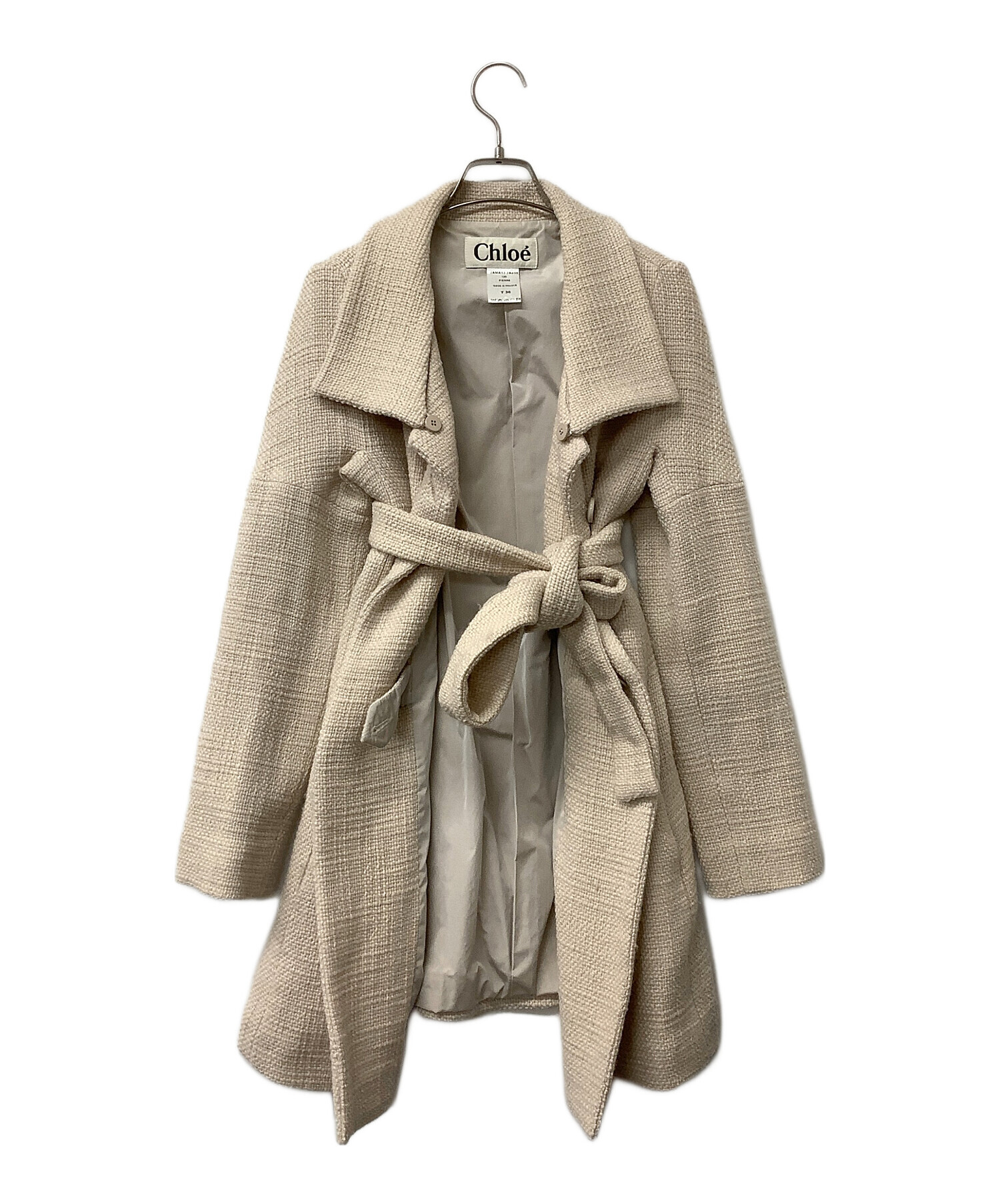 中古・古着通販】Chloe (クロエ) コート ツイードコート ベージュ