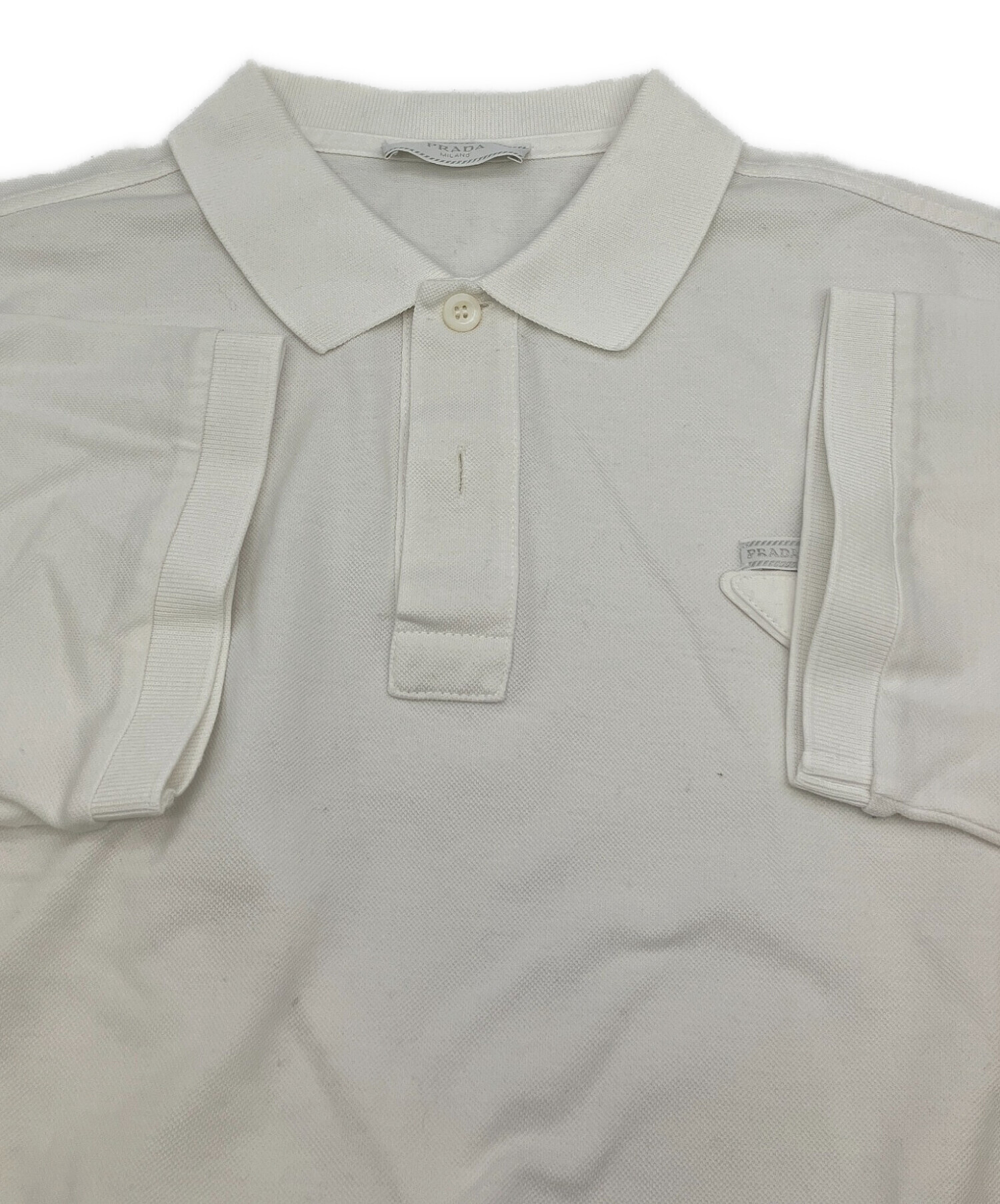 中古・古着通販】PRADA (プラダ) 半袖ポロシャツ ホワイト サイズ:S 