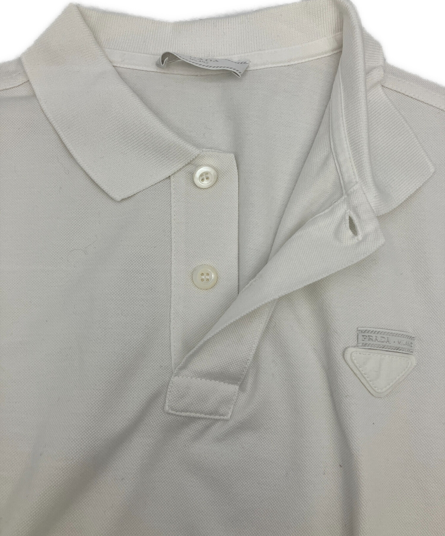 中古・古着通販】PRADA (プラダ) 半袖ポロシャツ ホワイト サイズ:S 