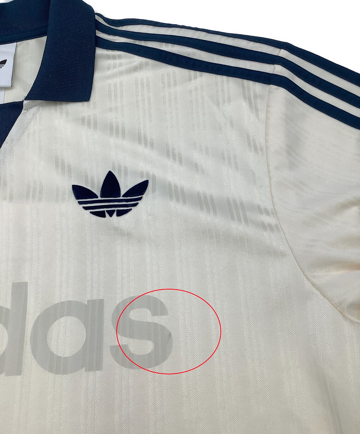 中古・古着通販】adidas (アディダス) 半袖Tシャツ 襟付きゴーリー