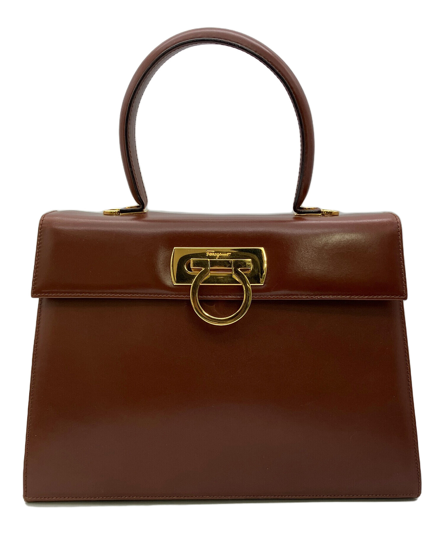 最終値下げ！サルバトーレフェラガモ☆ガンチーニ　ハンドバッグ　茶（ブラウン） 中古・古着通販】Salvatore Ferragamo (サルヴァトーレ フェラガモ
