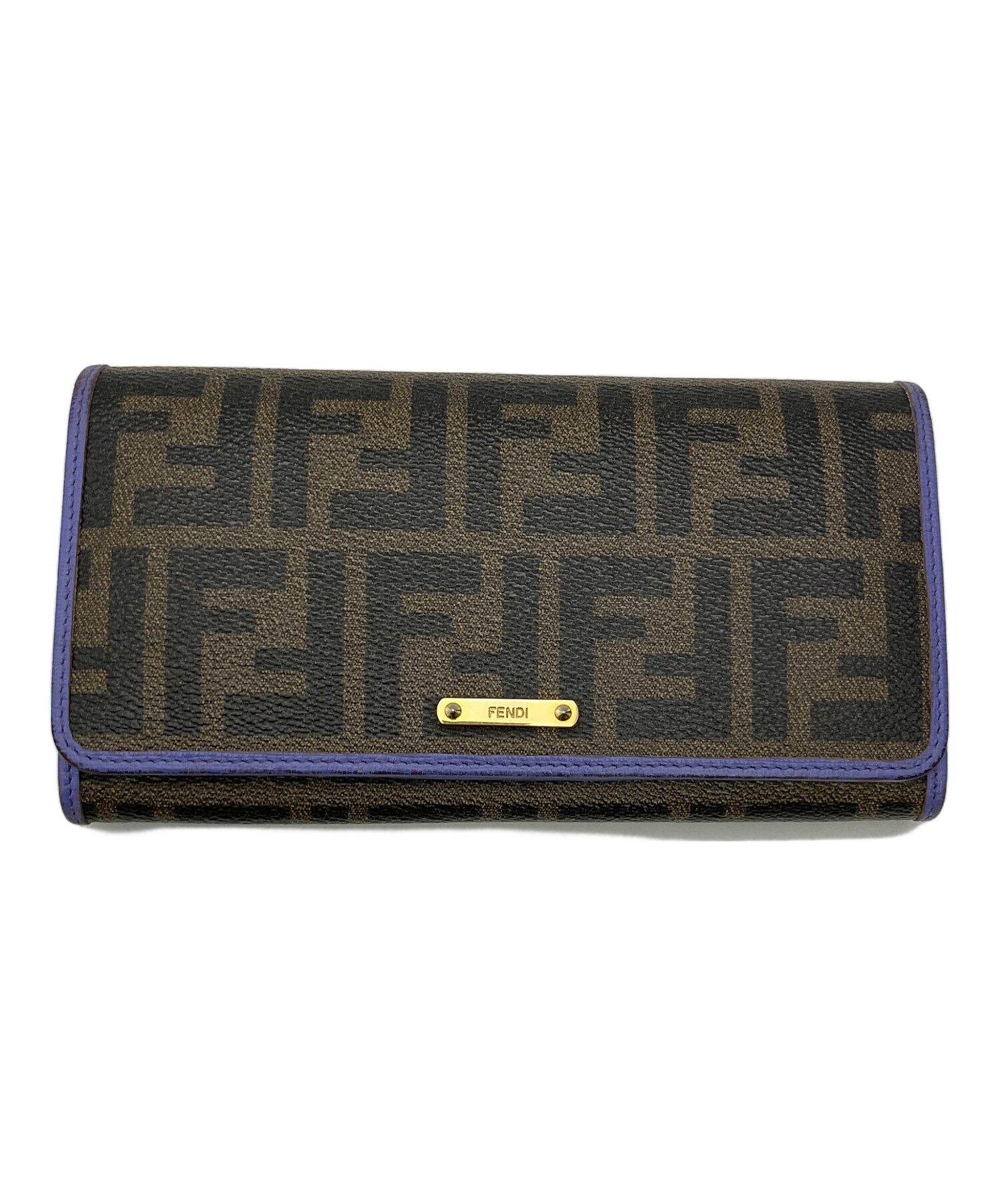 中古・古着通販】FENDI (フェンディ) 長財布 ズッカ ブラウン×パープル