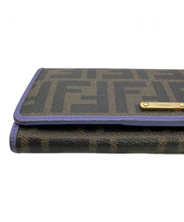 中古・古着通販】FENDI (フェンディ) 長財布 ズッカ ブラウン×パープル