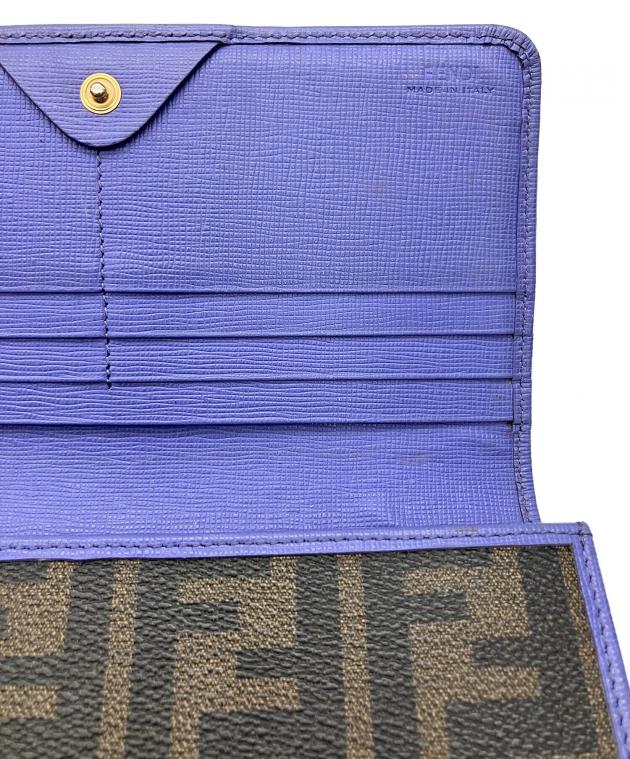 中古・古着通販】FENDI (フェンディ) 長財布 ズッカ ブラウン×パープル