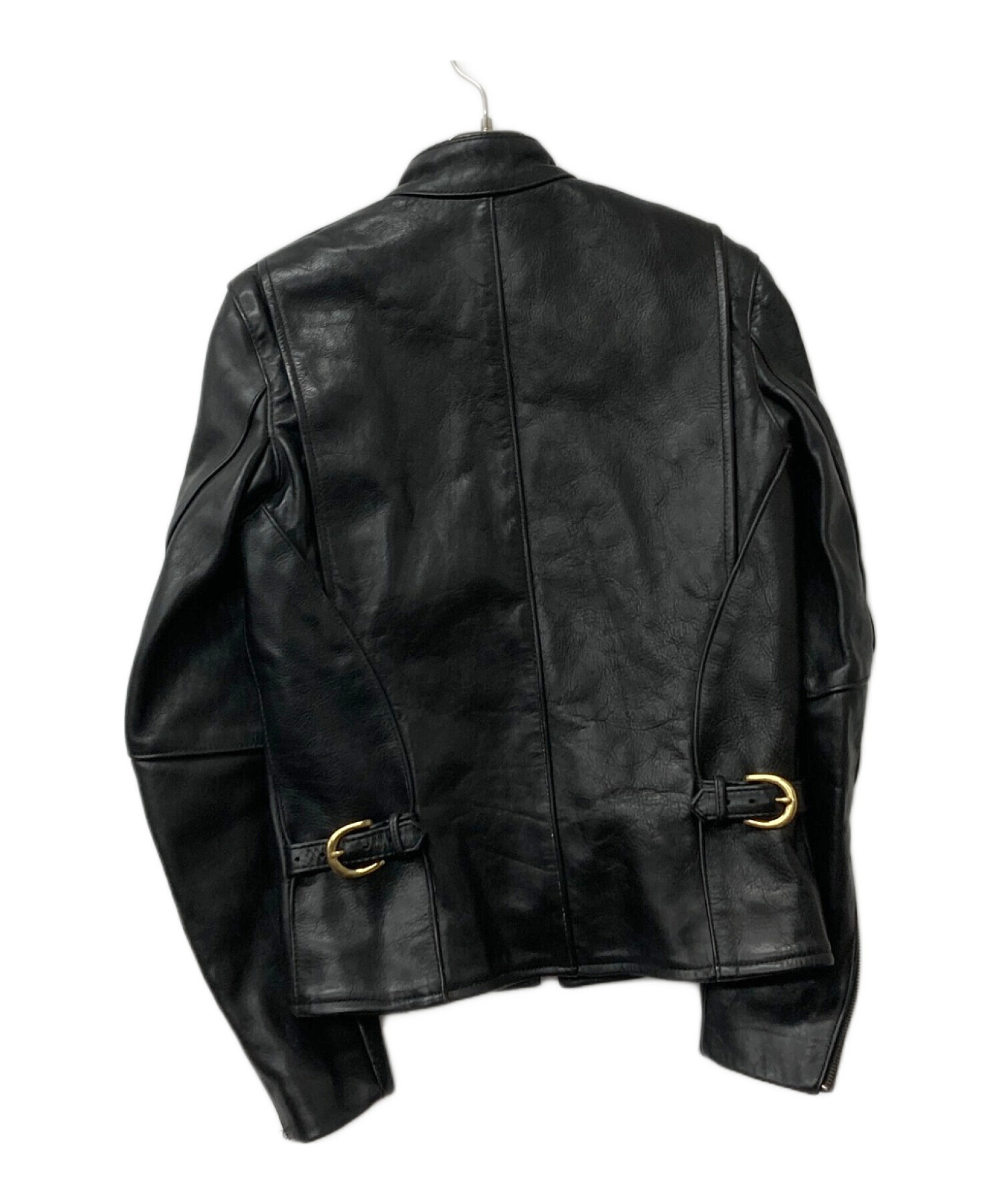VANSON シングルライダースジャケット　ブラック　34 中古・古着通販】VANSON (バンソン) シングルライダースジャケット
