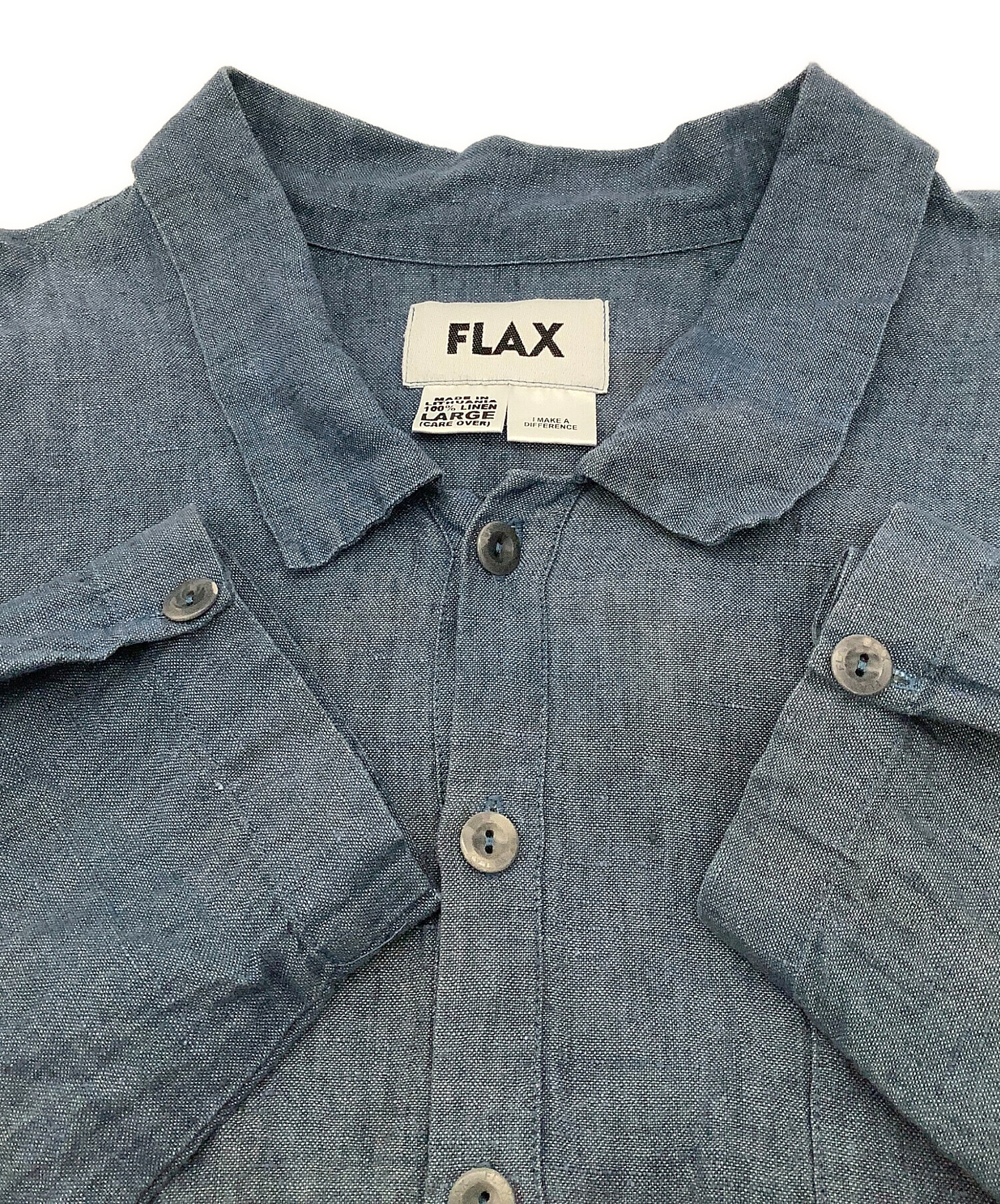中古・古着通販】FLAX (フラックス) 長袖シャツ 90'sリネンシャツ