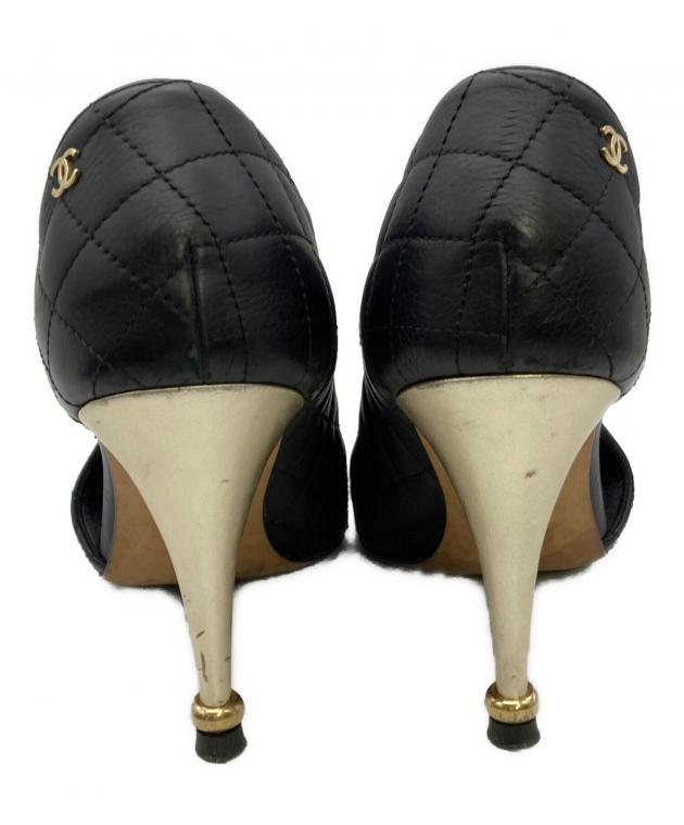 中古・古着通販】CHANEL (シャネル) パンプス ブラック サイズ:37 1/2