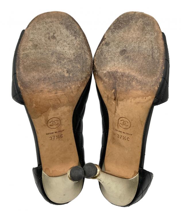 中古・古着通販】CHANEL (シャネル) パンプス ブラック サイズ:37 1/2