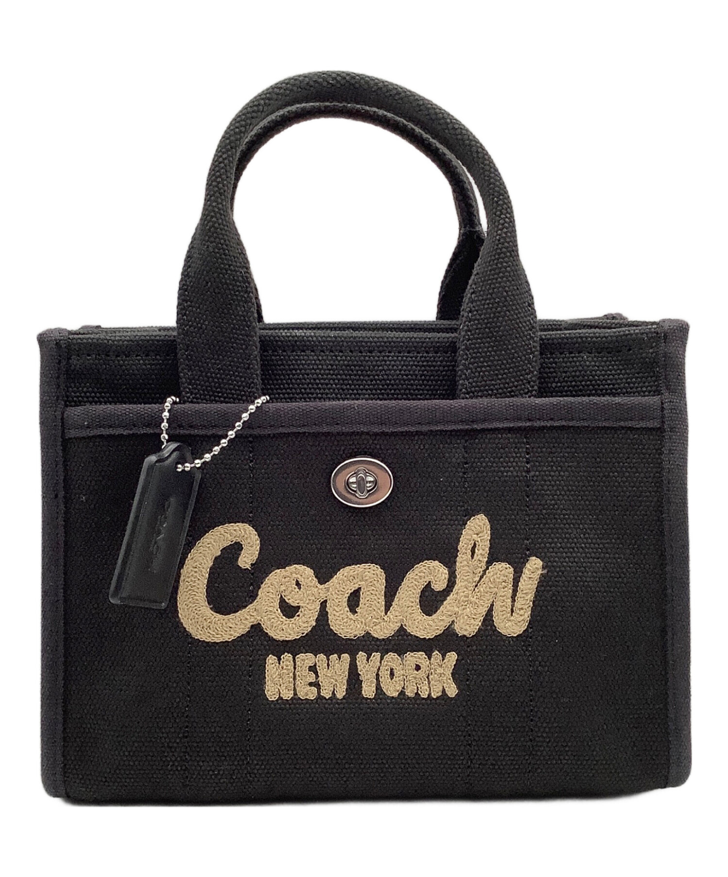 【美品】COACH カーゴ ハンドバッグ トートバッグ 2WAY キャンバス 黒 中古・古着通販】COACH (コーチ) カーゴトートバッグ キャンバス